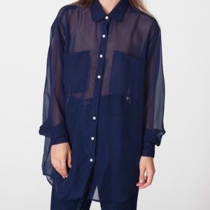 American Apparel Chiffon Oversized Buttonup